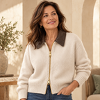 The Contrast Collar Knit Jacket