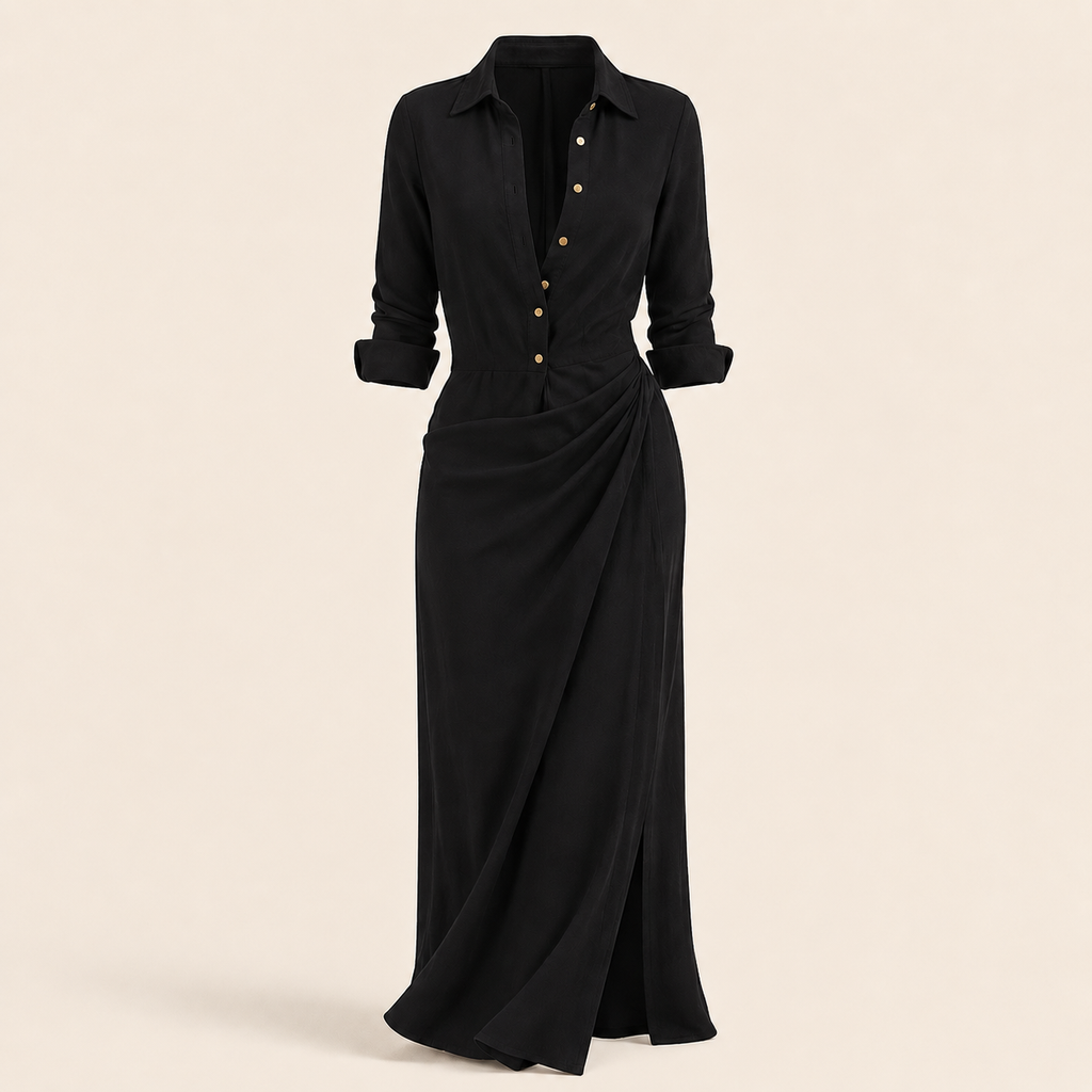 The Golden Drape Dress
