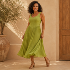 The Evergreen Pleated Dress
