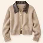 The Contrast Collar Knit Jacket