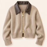 The Contrast Collar Knit Jacket