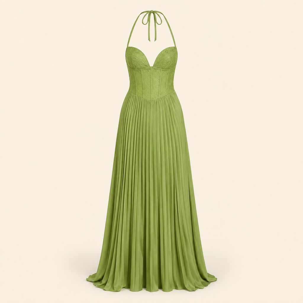 The Evergreen Pleated Dress