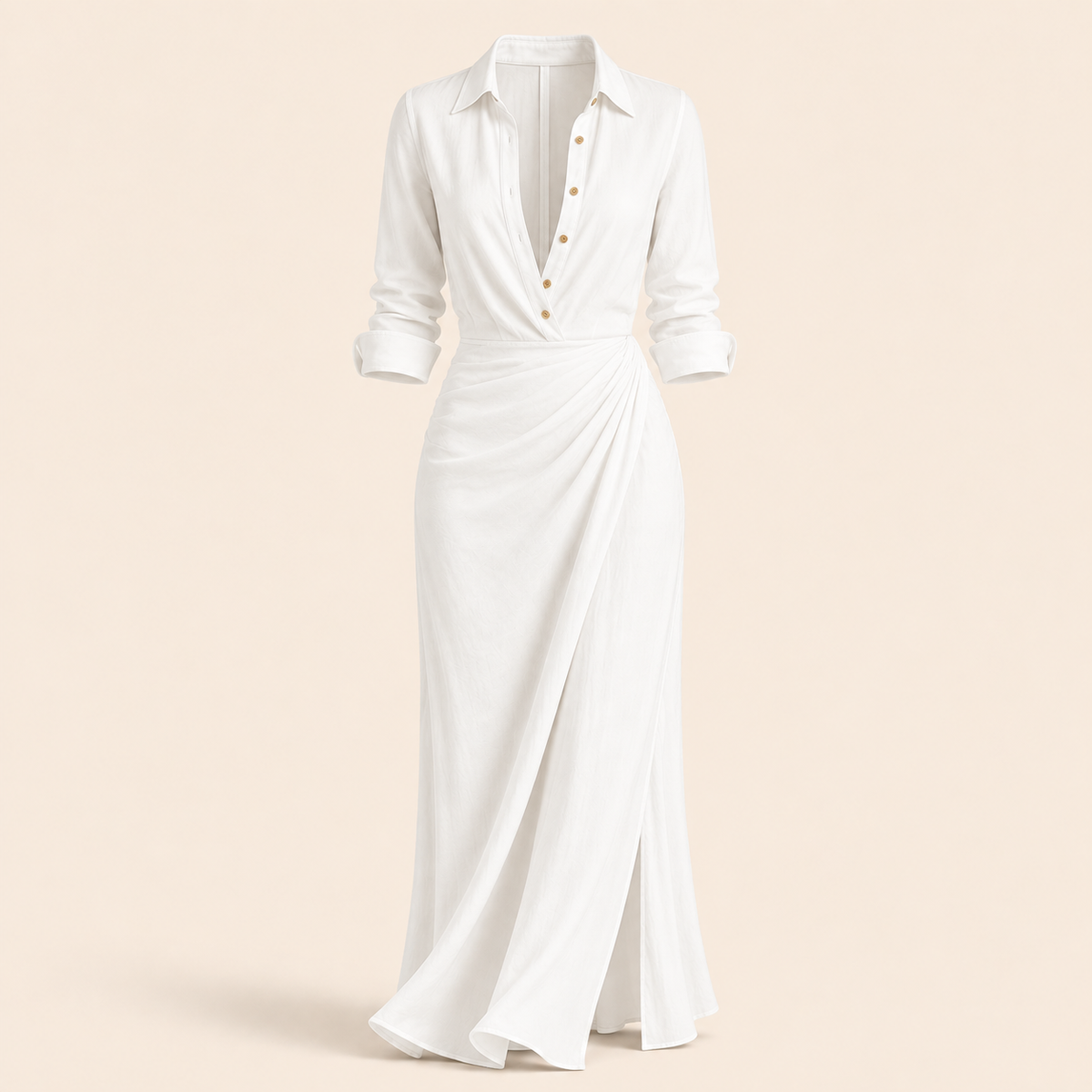 The Golden Drape Dress