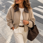 The Contrast Collar Knit Jacket